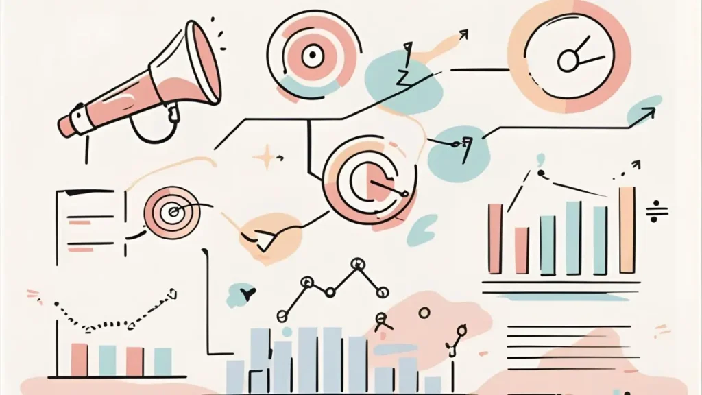 簡約手繪風商業圖示，展示客戶維繫和私域流量池的概念，強調建立長期客戶關係和忠誠度。柔和淺色背景，適合數位行銷和客戶管理主題。